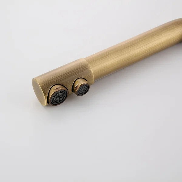 Antique Brass Single Hole Dual Handle Kitchen Faucet with Water Filtering