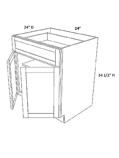 30" 1 Drawer 2 Doors White Solid Wood Dovetailed Joint Kitchen Base Cabinet