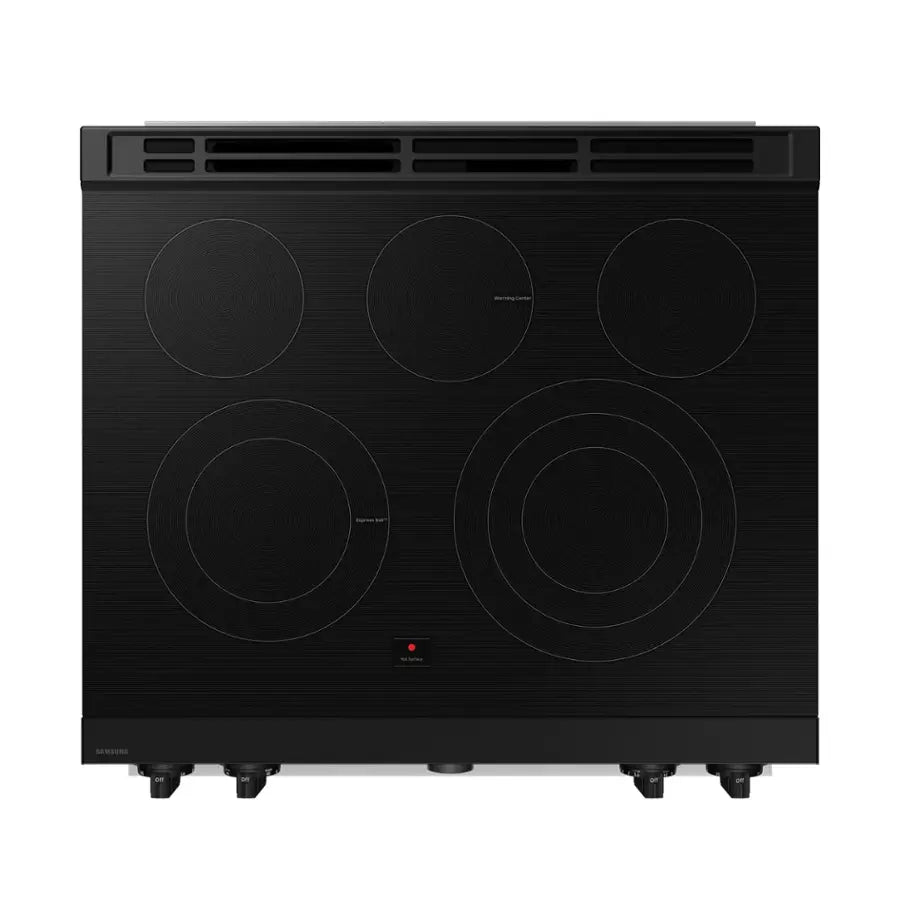 Samsung - 30 in. Bespoke 5-Burner Element Smart Slide-In Electric Range 6.3 cu. ft. Capacity with Flex Duo in Stainless Steel