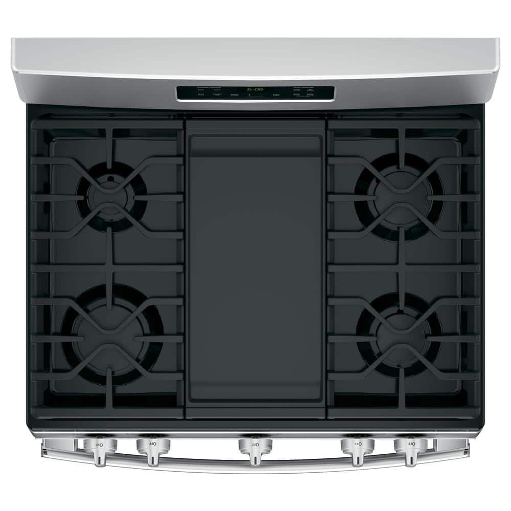 GE - 30 in. 5.0 cu. ft. Freestanding Gas Range in Stainless Steel with Griddle