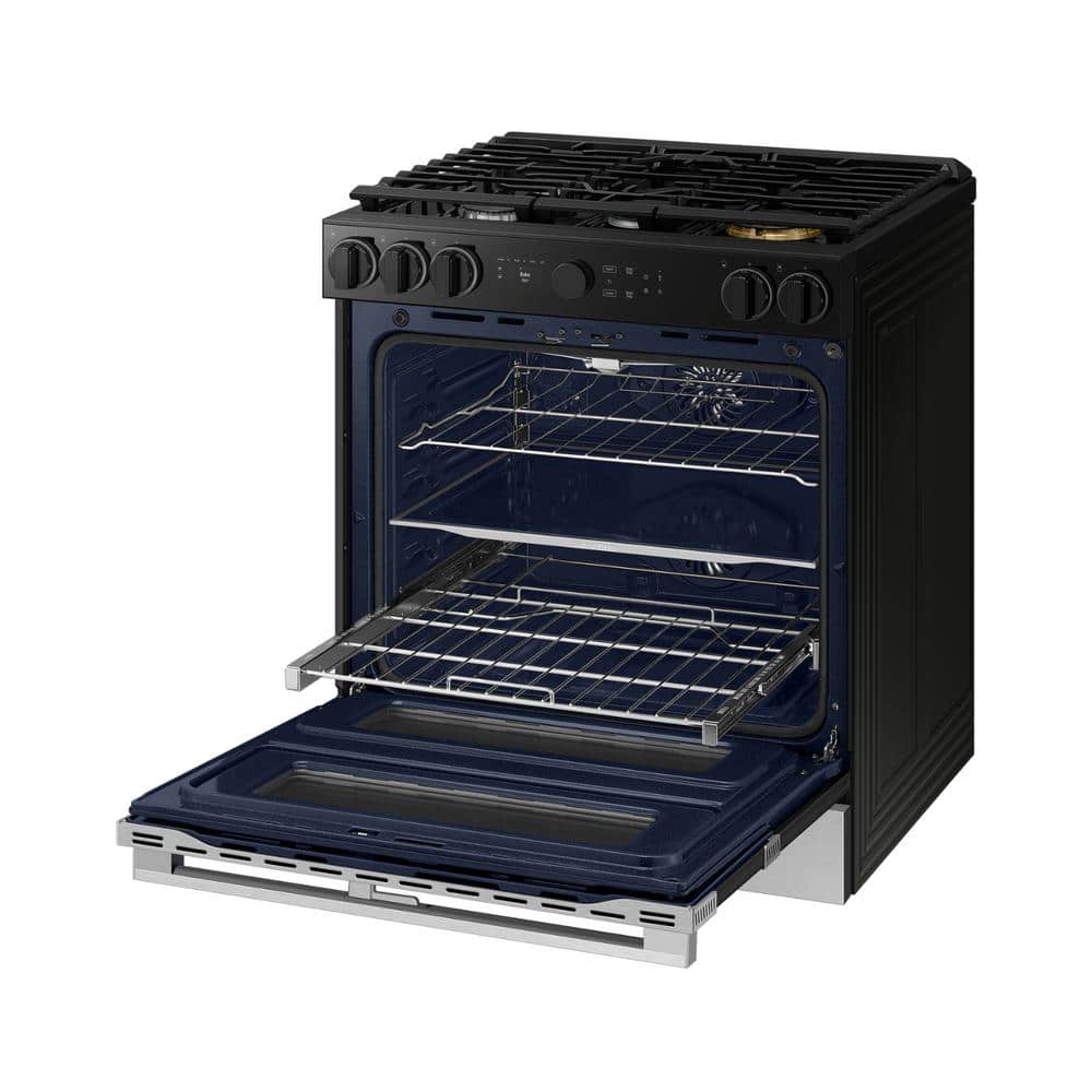 Samsung Bespoke Smart Slide-In Gas Range 6.0 cu. ft. with Flex Duo™ & Illuminated Precision Knobs in Stainless Steel