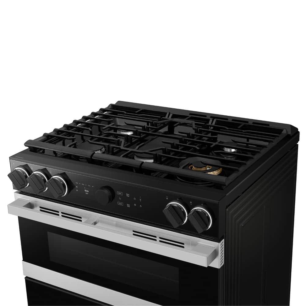 Samsung Bespoke Smart Slide-In Gas Range 6.0 cu. ft. with Flex Duo™ & Illuminated Precision Knobs in Stainless Steel