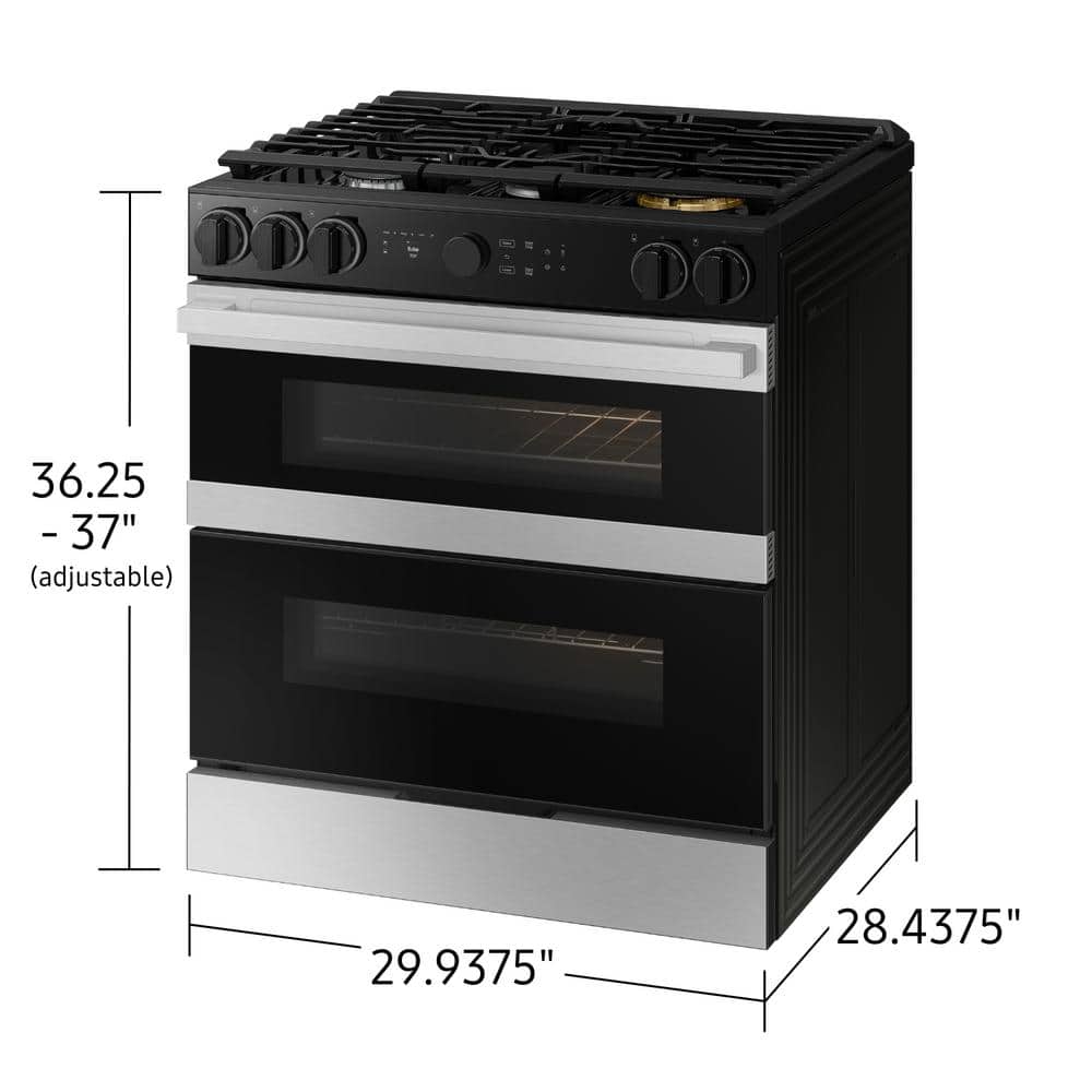 Samsung Bespoke Smart Slide-In Gas Range 6.0 cu. ft. with Flex Duo™ & Illuminated Precision Knobs in Stainless Steel