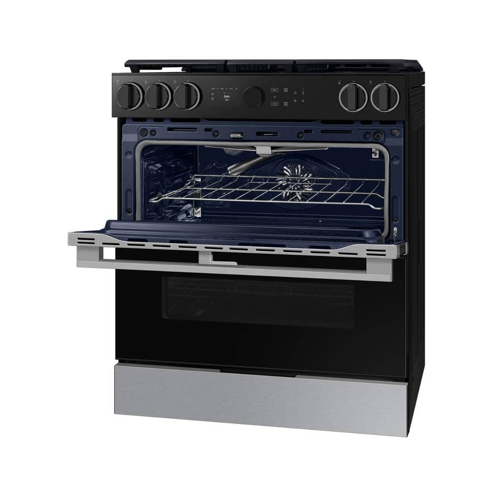 Samsung Bespoke Smart Slide-In Gas Range 6.0 cu. ft. with Flex Duo™ & Illuminated Precision Knobs in Stainless Steel