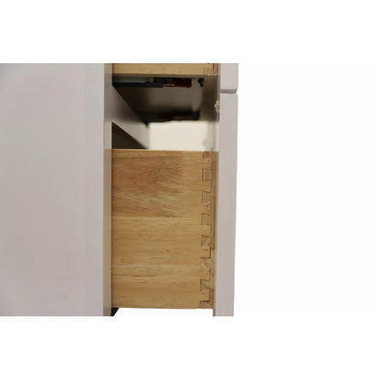 12" White Shaker Solid Wood Dovetailed Joint 3 Drawers Base Bathroom Vanity