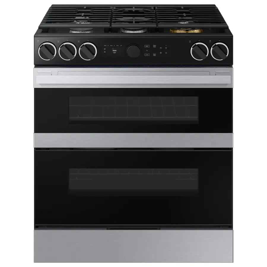 Samsung Bespoke Smart Slide-In Gas Range 6.0 cu. ft. with Flex Duo™ & Illuminated Precision Knobs in Stainless Steel
