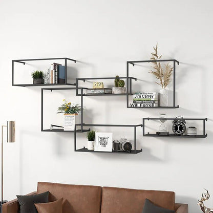 Modern Abstract Wall-Mounted Shelving in Metal-209