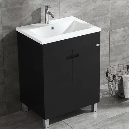 24 in Single Sink Bathroom Vanity in Black or White with Top