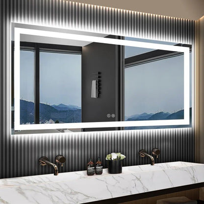 [New In Box] 72"x36" LED Wall Mirror, 3 Colors Vanity Light Mirror, Front light & Anti Fog