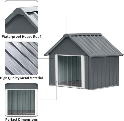 34"X38"X35" Doghouse for Medium Large Dogs, Weatherproof Puppy Shelter Sturdy and Long-Lasting