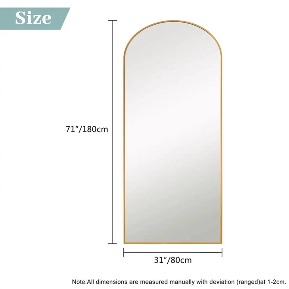 [New in Box] 71" x 32" Full-length Mirror Arch Decorative Mirror,Gold/Black/Silver