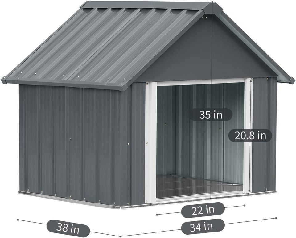 34"X38"X35" Doghouse for Medium Large Dogs, Weatherproof Puppy Shelter Sturdy and Long-Lasting