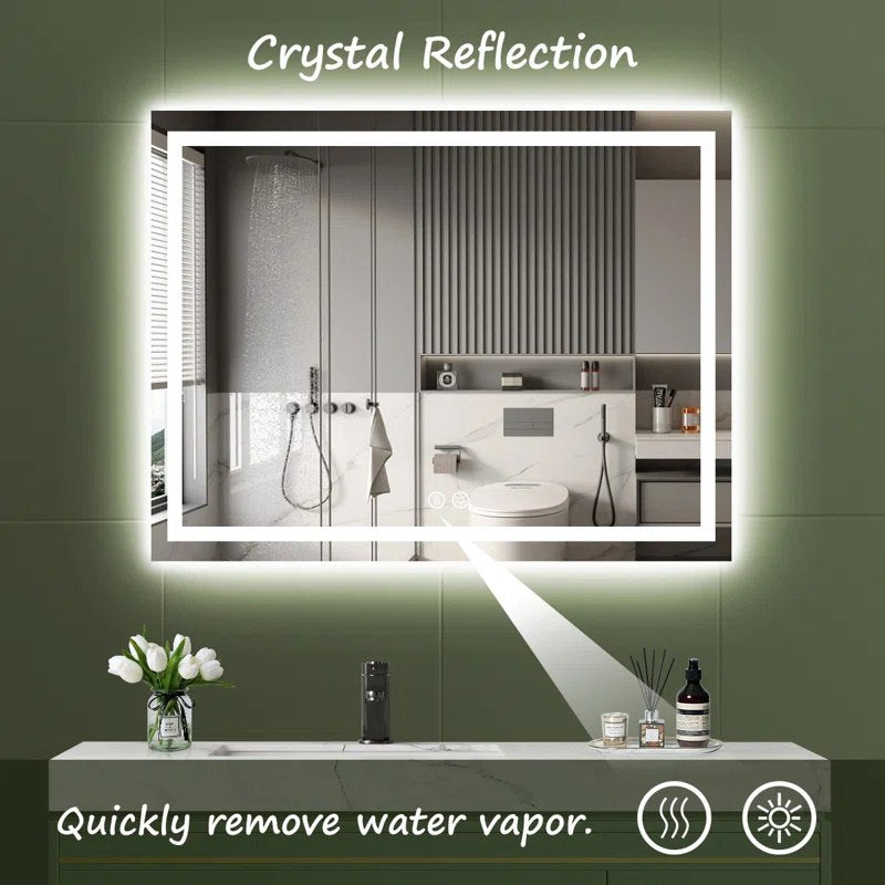 [New In Box] 72"x36" LED Wall Mirror, 3 Colors Vanity Light Mirror, Front light & Anti Fog