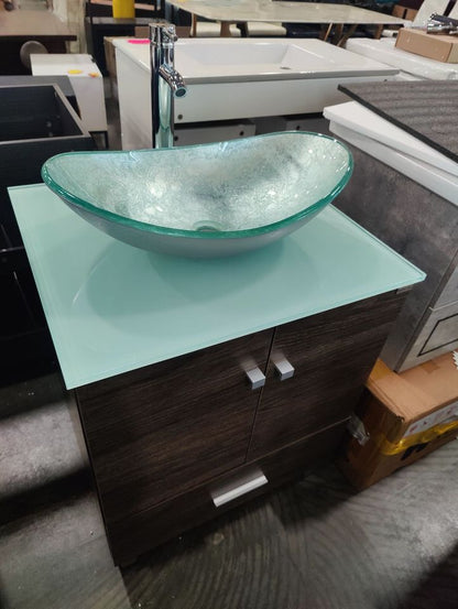 24" Modern Bathroom Vanity Wood Cabinet Modern Design with Mirror