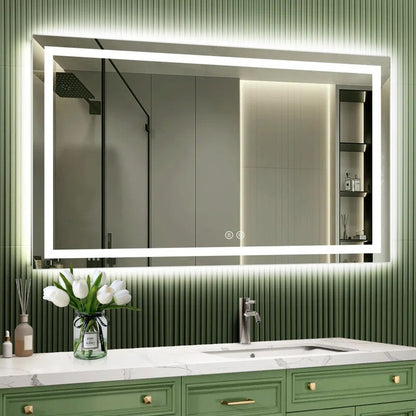 [New In Box] 72"x36" LED Wall Mirror, 3 Colors Vanity Light Mirror, Front light & Anti Fog