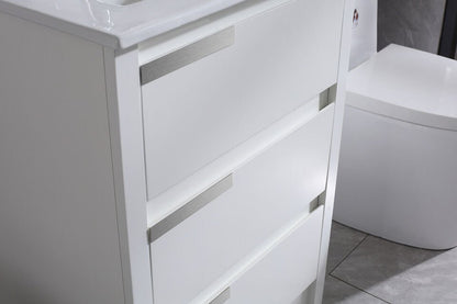 24" Bathroom Vanities Free Standing Cabinet Storage w/Drawers & Sink Set White