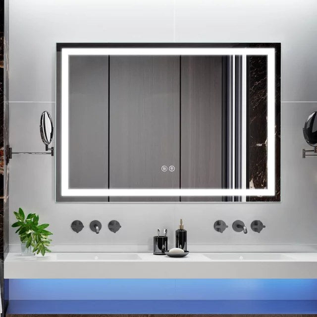 [New In Box] 36"x28" Wall Mounted 3 Colors Frameless Front-Lit LED Mirror w/ Smart Touch Button