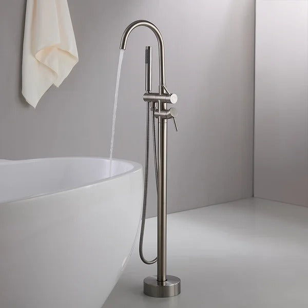 Brewst Brass Freestanding Single/Double Handle Tub Filler Faucet with Handshower