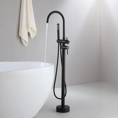 Brewst Brass Freestanding Single/Double Handle Tub Filler Faucet with Handshower