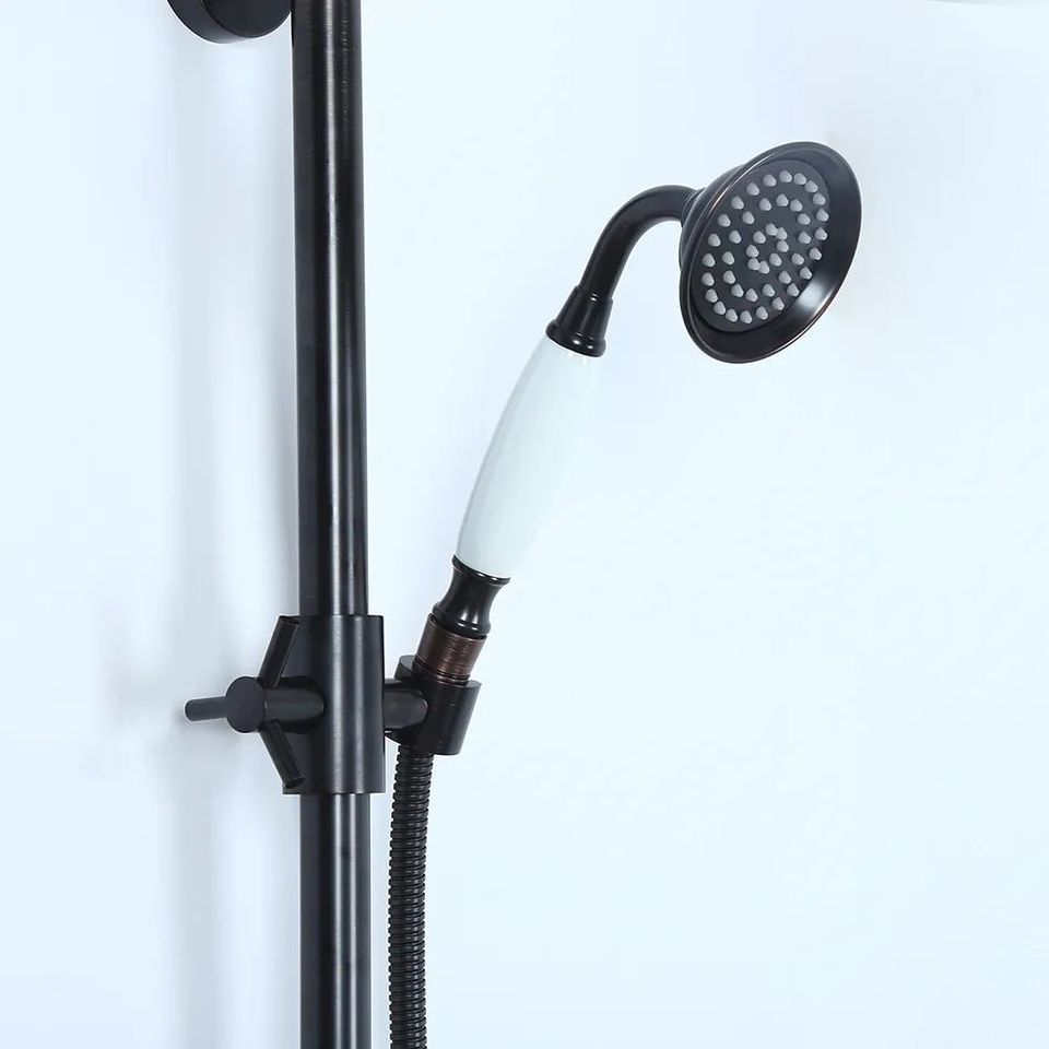 Chester Rainfall Showerhead with Handheld Shower Exposed Shower System Antique Black