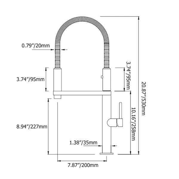 Rose Gold Single Hole High Arc Magnetic Kitchen Faucet Dual-function Spray