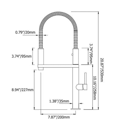 Rose Gold Single Hole High Arc Magnetic Kitchen Faucet Dual-function Spray