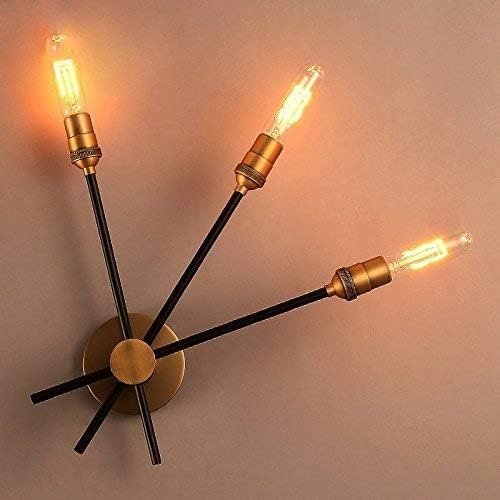 Brass & Black Retro Simplicity 3-Light Rotating Elongated Torch Wall Sconce