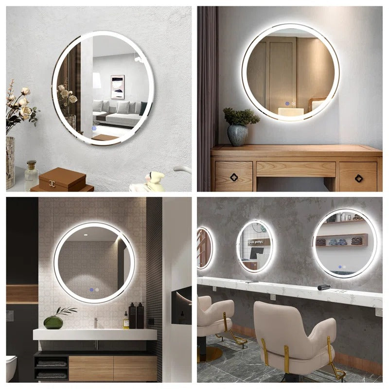 [New In Box] 28" Dimmable Contemporary LED 3 Colors Fog Free Round Bathroom / Vanity Mirror