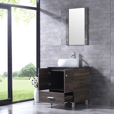 24" Modern Bathroom Vanity Wood Cabinet Modern Design with Mirror