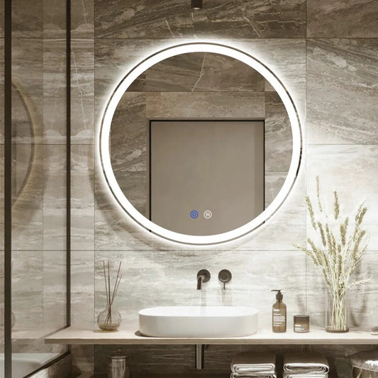 [New In Box] 28" Dimmable Contemporary LED 3 Colors Fog Free Round Bathroom / Vanity Mirror