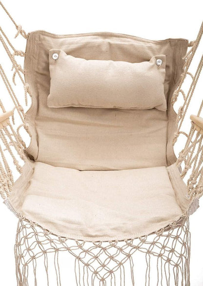 43 in. x 22 in. Hammock Hanging Swing Chair in Cream