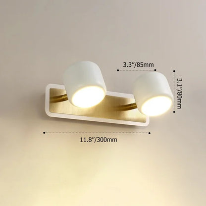 White LED Adjustable Gold Bath Vanity Light 2-Light Indoor Wall Light