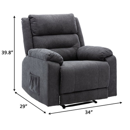 Recliner Chair Home Theater Seating Easy Lounge Recliner W/ Backrest & Footrest Gray or Brown