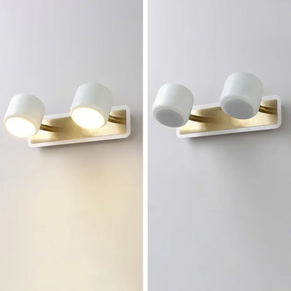 White LED Adjustable Gold Bath Vanity Light 2-Light Indoor Wall Light