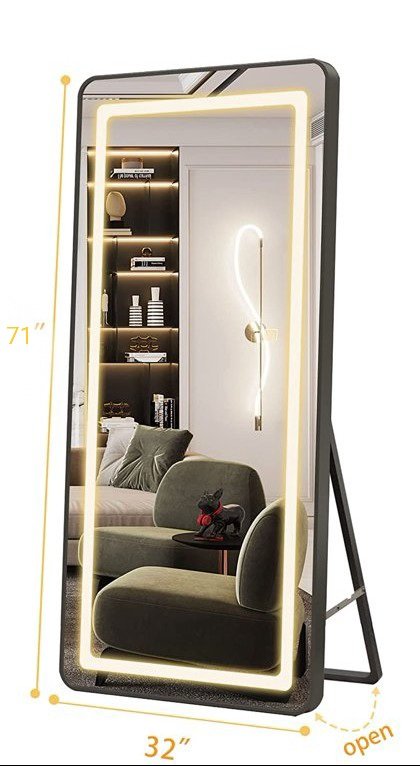 [New In Box] 71"x 32" Full Length LED Free Standing Floor Mirror, Full Size Body Mirror