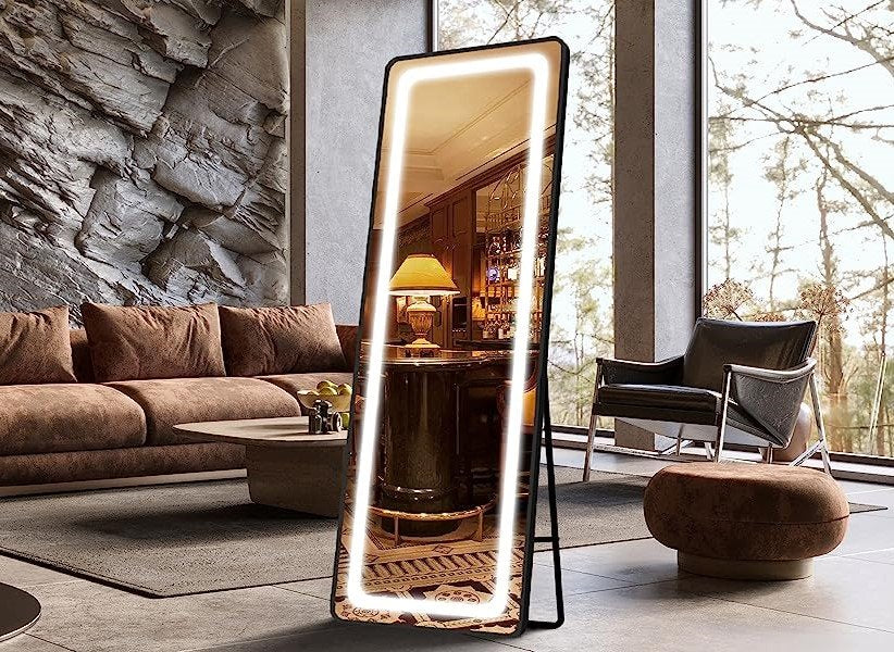 [New In Box] 71"x 32" Full Length LED Free Standing Floor Mirror, Full Size Body Mirror