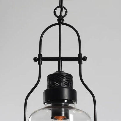 Inejar Industrial 1-Light Rust Metal Glass Lantern Pendant Light