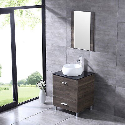 24" Modern Bathroom Vanity Wood Cabinet Modern Design with Mirror