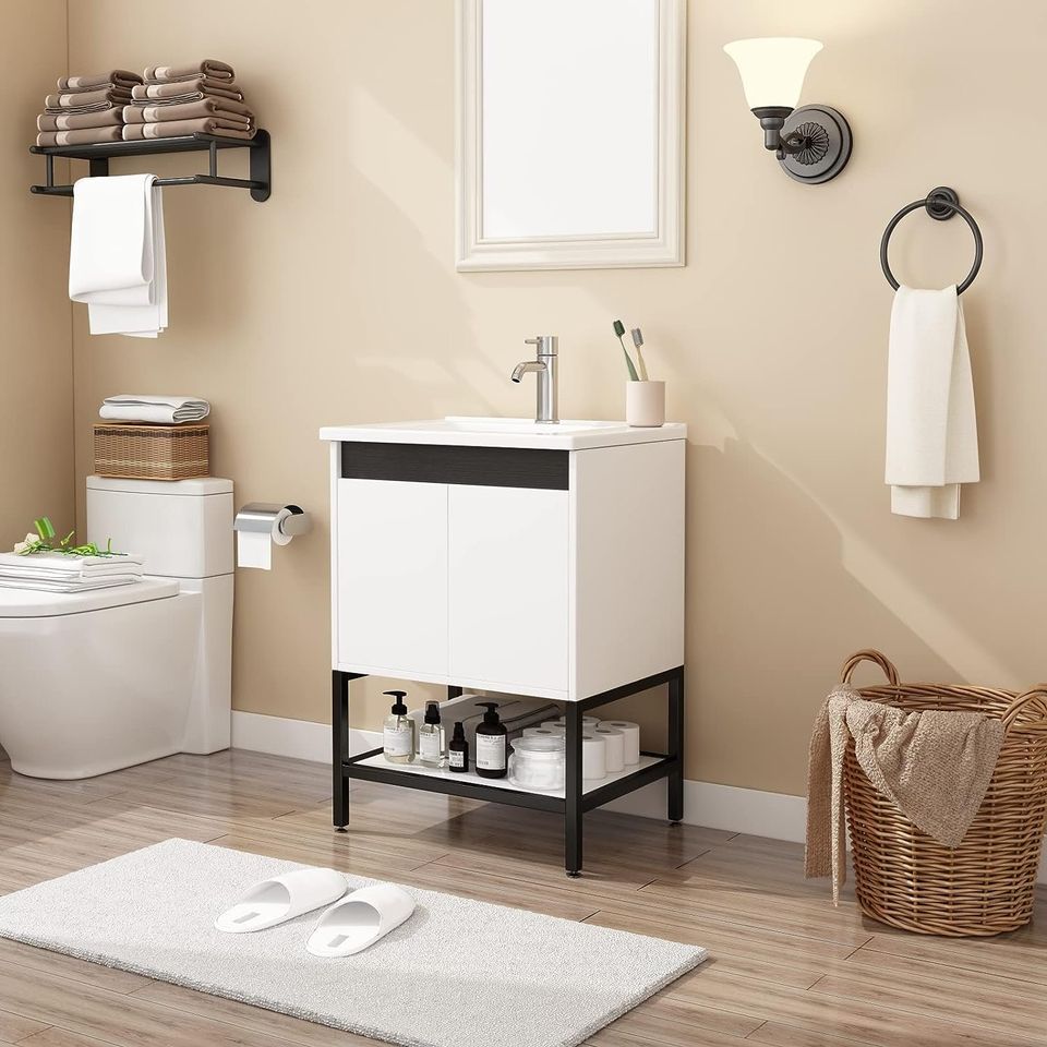 24" Modern Knob Free Design Bathroom Cabine Vanity (Cabinet only, Sink not included)