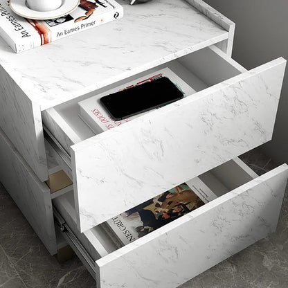 Modern White Cabinet with Drawers Wood Cabinet with Gold Base Storage Cabinet in Small