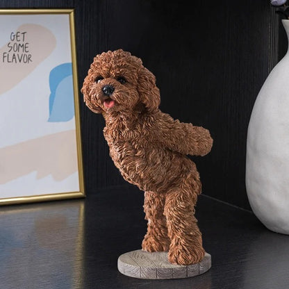 Modern Wine Rack Brown Resin Teddy Dog Decorative Countertop Wine Bottle Holder