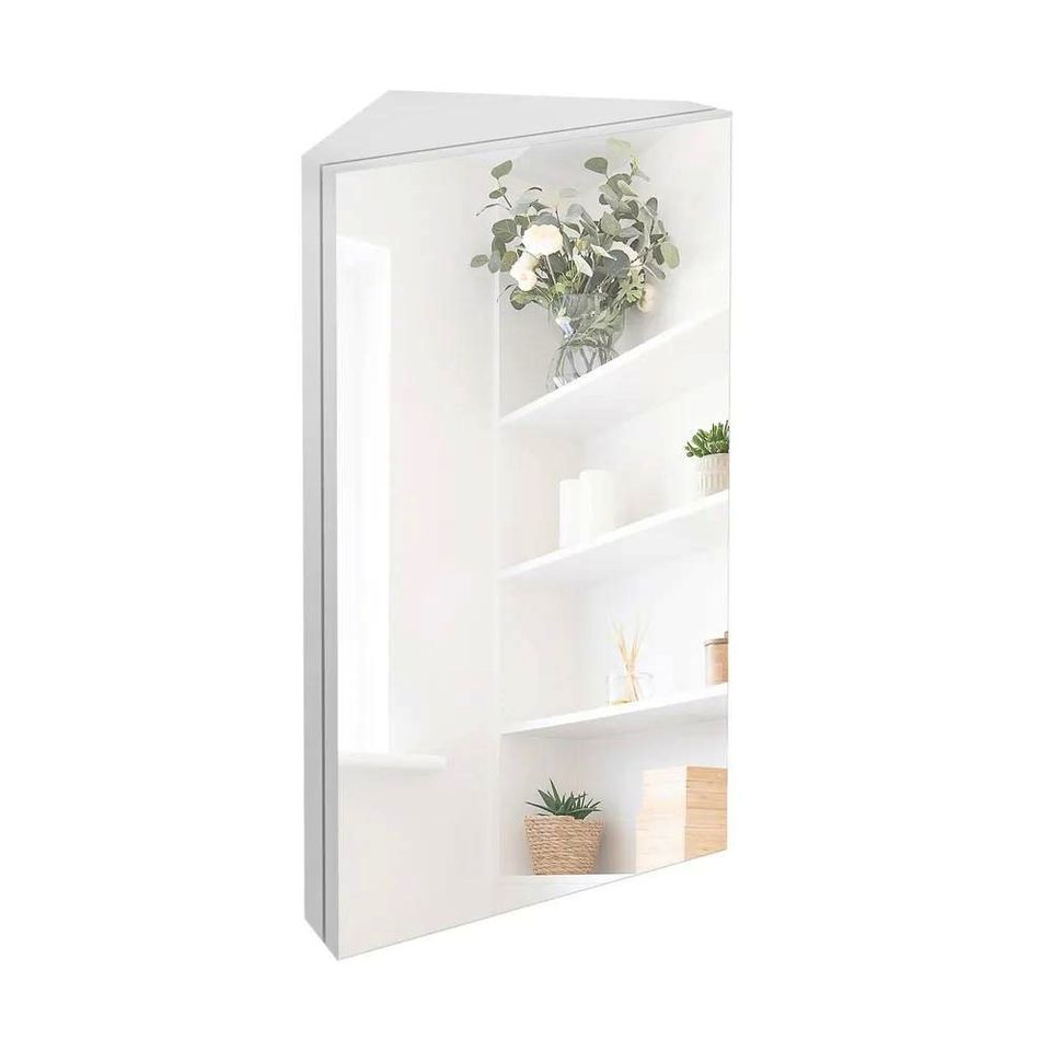 Medicine Cabinet Triple Shelf Storage Cabinet Bathroom Triangle Cabinet