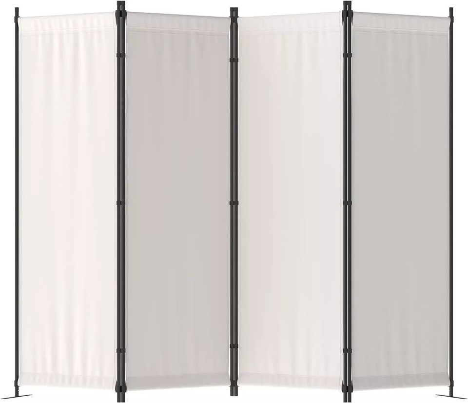 88" Room Divider Folding Privacy Screens 4 Panel Partitions Grey/White