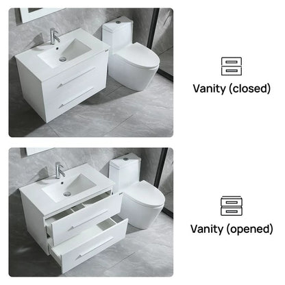 *On Sale* 32-in Wall Mount White Single Sink Bathroom Vanity with White Top