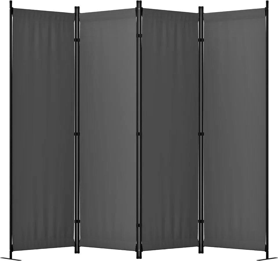 88" Room Divider Folding Privacy Screens 4 Panel Partitions Grey/White