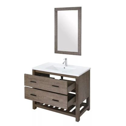 36" Bathroom Vanity with Sink Set Wood Storage Cabinet Free Standing