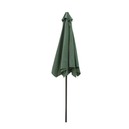 10FT 6 Ribs Outdoor Garden Sun Proof Umbrella w/ Crank Tilt, Red/Dark Green/Brown