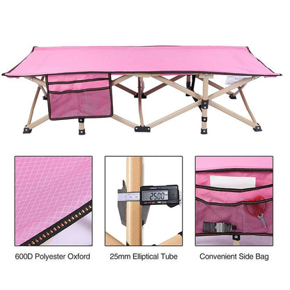 REDCAMP Folding Kids Cot for Sleeping, Portable Child Toddler Cot for Camping, Pink 53''x26''