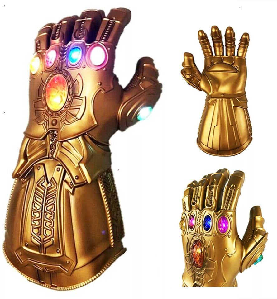 Thanos Infinity War Gauntlet w/LED Light Glove For Adults Size Avengers Costume Toy