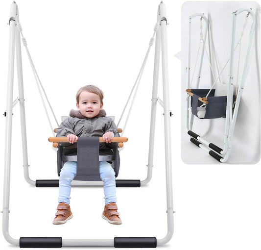 Foldable Toddler Swing Baby Swing Set for Indoor Outdoor